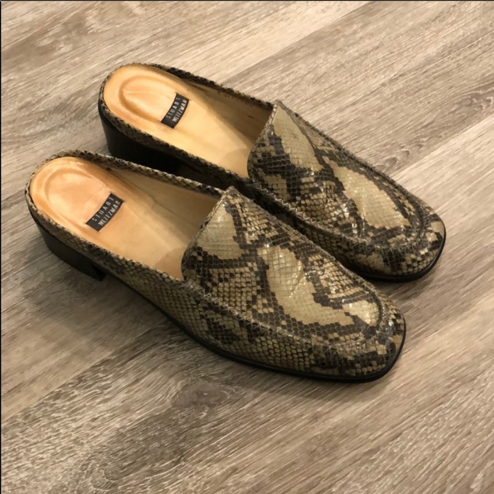 Stuart Weitzman Snake Print Mule 8.5 - image 1